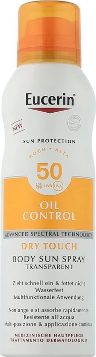 Eucerin Sun Oil Control Body Dry Touch Spray LSF50, 200ml