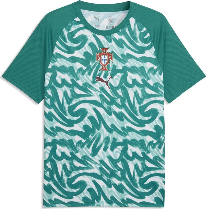 Puma FIFA WM 2026 Portugal Aufwärmtrikot kurzarm green lagoon/ruby shimmer (Herren)
