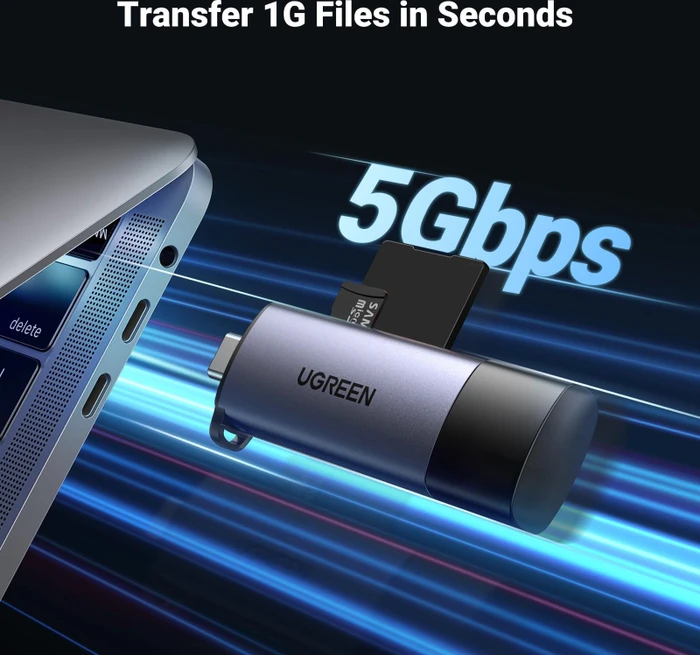 Ugreen 2-in-1 Card Reader, USB-A/USB-C 3.0 [Stecker]