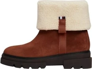 Tommy Hilfiger Faux Fur Suede Roll Down Boot cognac brown (Damen)