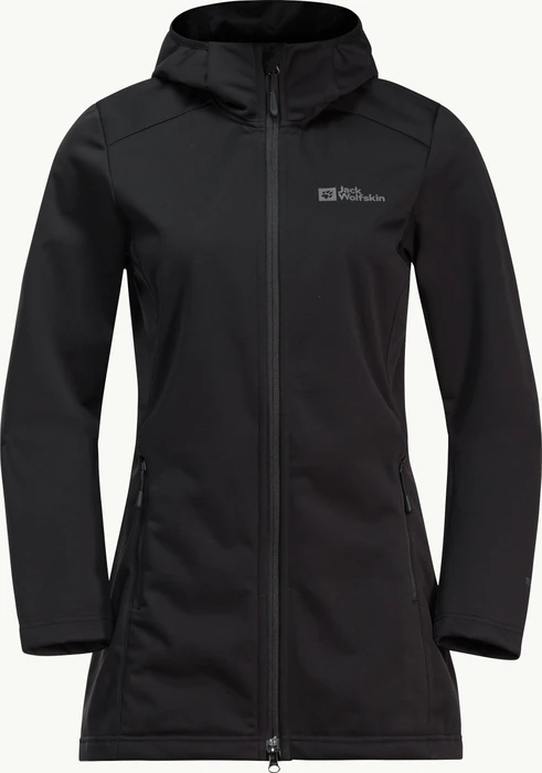 Jack Wolfskin Windhain Funktionsmantel schwarz (Damen)