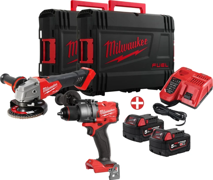 Milwaukee M18 FPP2E3-502X Fuel Akku-Maschinenset inkl. Koffer + 2 Akkus 5.0Ah