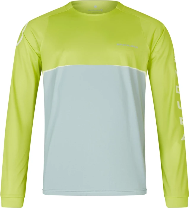 Endura SingleTrack Core Print Trikot langarm lime green (Herren)