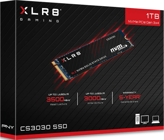 PNY XLR8 CS3030 1TB, M.2 2280 / M-Key / PCIe 3.0 x4