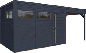 Bertilo Cubus 3 Gartenhaus Lounge 558x234cm anthrazit