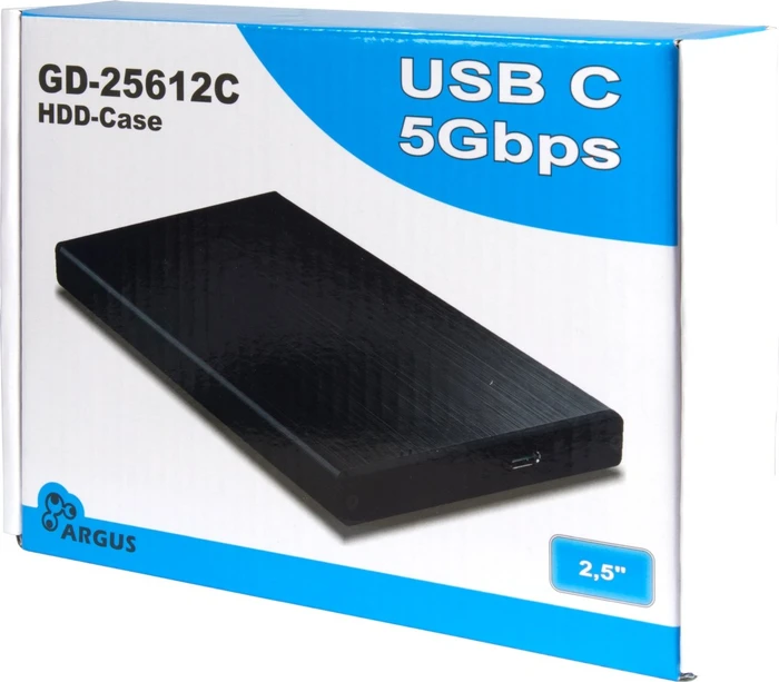 Inter-Tech Argus GD-25612C, schwarz, USB-C 3.0