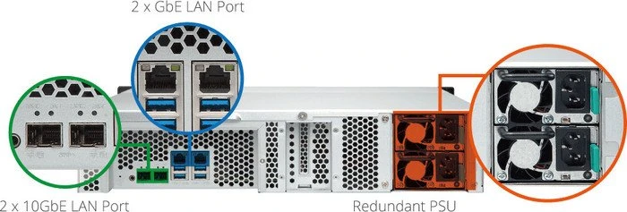 QNAP Turbo Station TS-831XU-RP-4G 12TB, 4GB RAM, 2x SFP+ 10Gb/s, 2x RJ-45 1000Base-T, 2HE