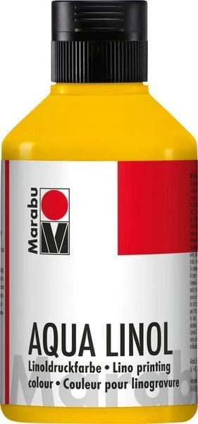 Marabu Aqua Linoldruckfarbe, mittelgelb, 250ml (15100013021)