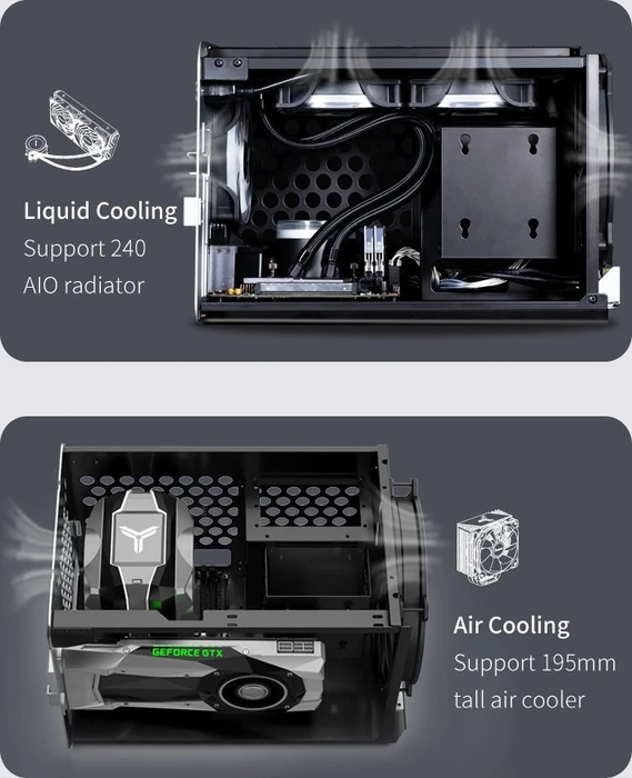 Jonsbo V8, schwarz, Mini-ITX