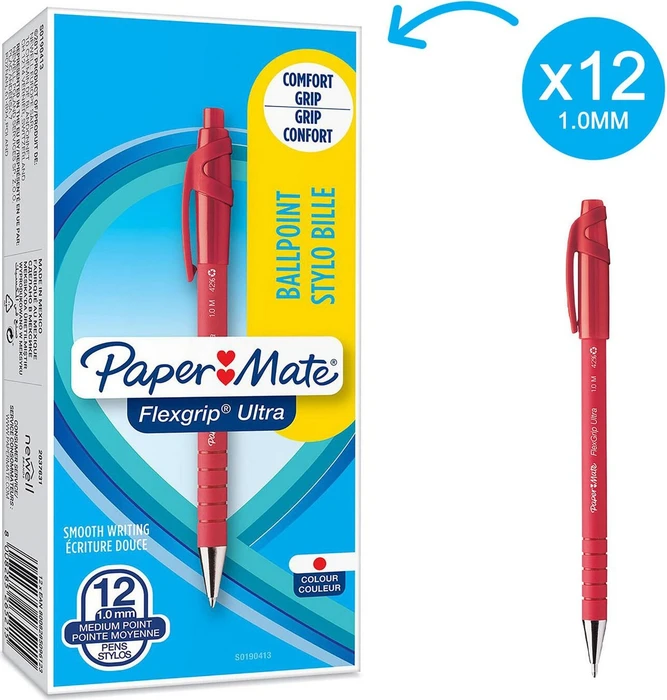 Paper Mate FlexGrip Ultra M Kugelschreiber (Mine) rot/silber