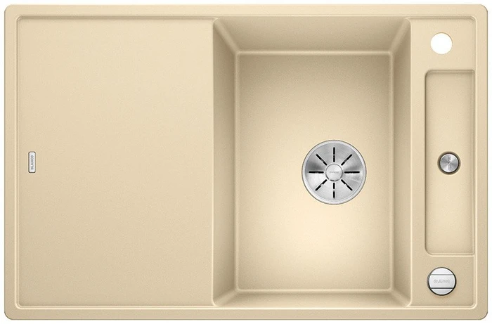 Blanco Axia III 45 S InFino Einbau Becken reversibel mit Ablauffernbedienung champagner inkl. Holzschneidebrett