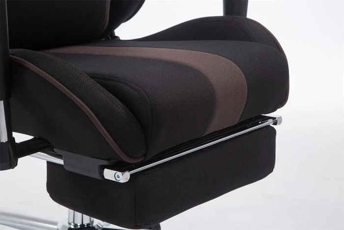 CLP Racing Limit V2 Stoff Gamingstuhl mit Fußstütze, schwarz/braun