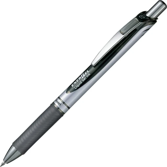 Pentel EnerGel XM BL77 Gelroller schwarz/silber, 12er-Pack