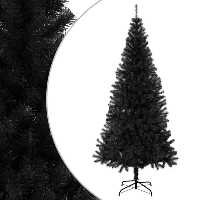 vidaXL Künstlicher Weihnachtsbaum Tanne schwarz, 180cm