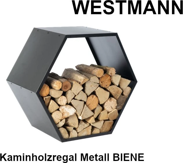 Westmann Biene Kaminholzregal 83x45x77cm schwarz