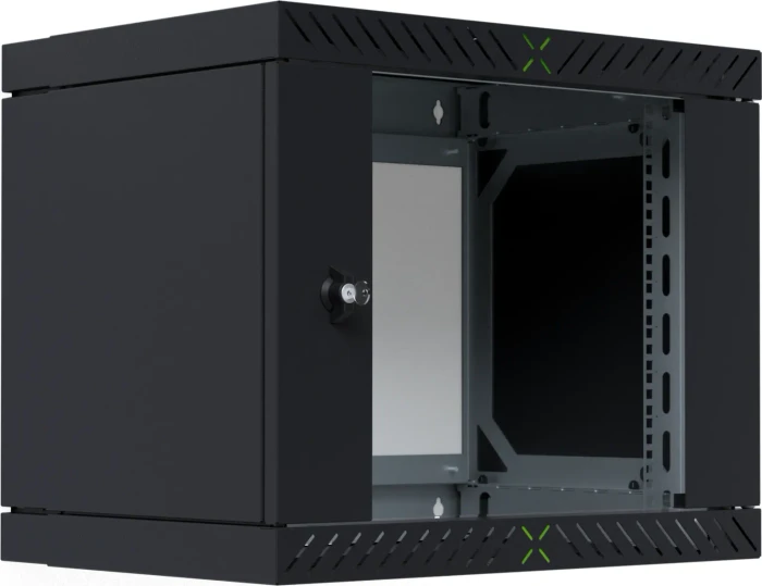 EFB Elektronik X-Rack 19" Wandgehäuse 9HE, fest, eigenbelüftet, tiefenverstellbar, 400-600mm, Sicherheitsglastür, IP20, RAL 9005, 600mm tief