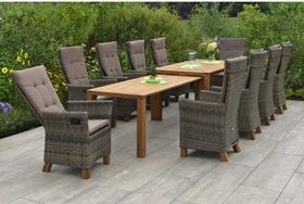 Merxx Toskana Gartenmöbel-Set braun/natur, 12-tlg.