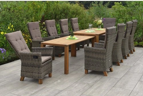 Merxx Toskana Gartenmöbel-Set braun/natur, 12-tlg.