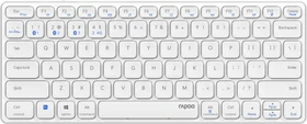 Rapoo E9600M Multi-mode Wireless Ultra-slim Keyboard, weiß, USB/Bluetooth, DE (13538)