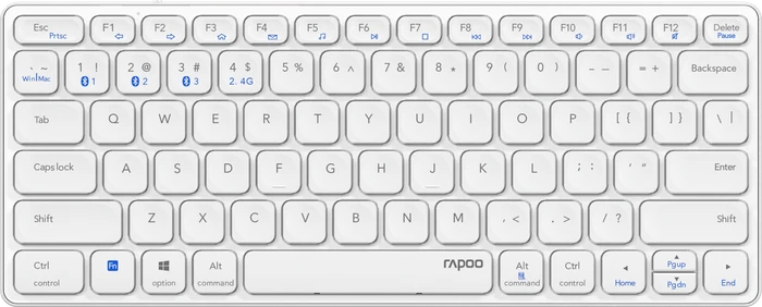 Rapoo E9600M Multi-mode Wireless Ultra-slim Keyboard, weiß, USB/Bluetooth, DE