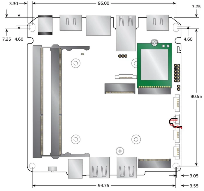 ASUS NUC 13 Pro Board - Arena Canyon - NUC13ANBi3 / RNUC13ANBI300000I