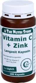 The Nutri Store Vitamin C 300 + Zink Langzeitkapseln, 180 Stück