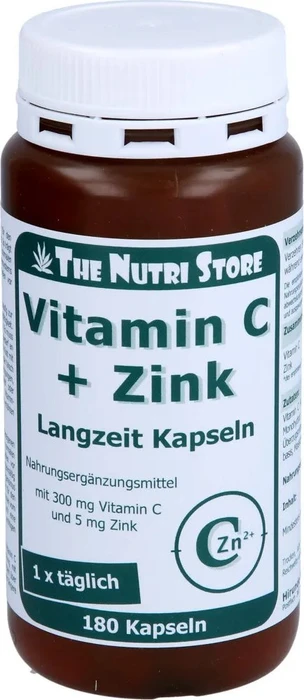 The Nutri Store Vitamin C 300 + Zink Langzeitkapseln, 180 Stück