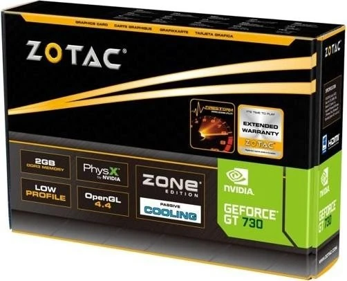 Zotac GeForce GT 730 passiv, 2GB DDR3, VGA, DVI, HDMI