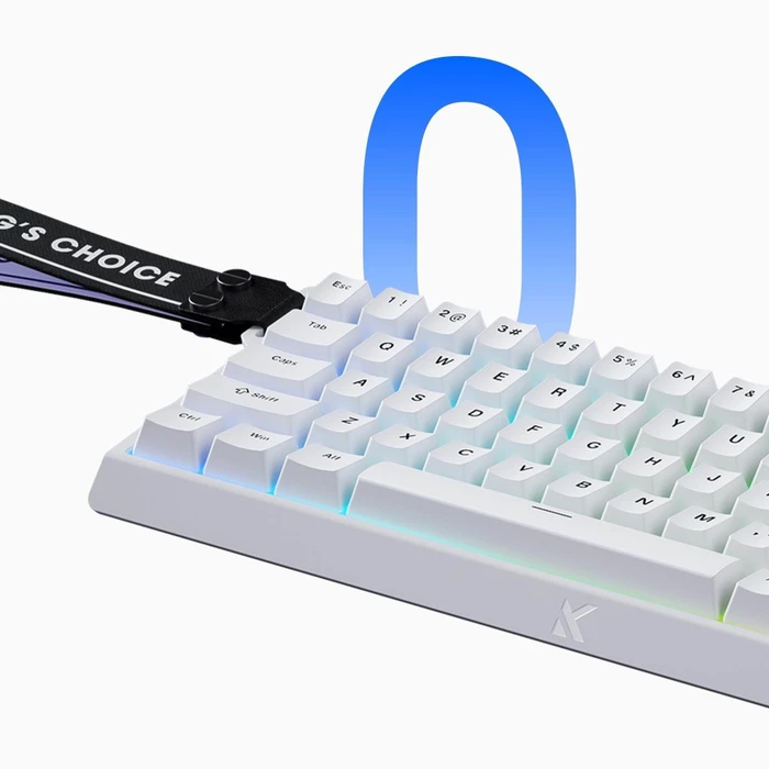 Mchose Ace 68 HE Gaming Keyboard, White Topographic, LEDs RGB, Dragon Lord Magnetic, USB, US