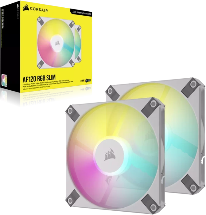 Corsair AF Series iCUE AF120 RGB Slim Twin Pack, weiß, 120mm, 2er-Pack
