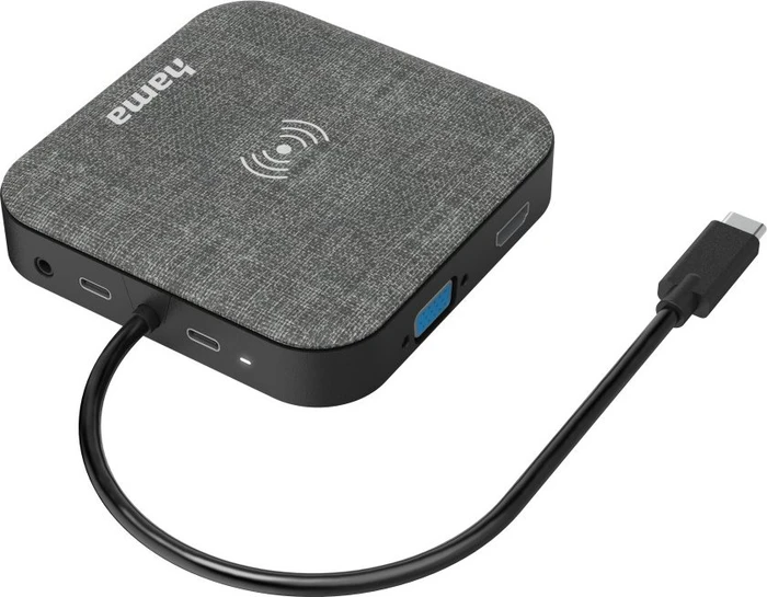 Hama USB-C Connect2QiCharge Multiport Dock, USB-C 3.0 [Stecker]