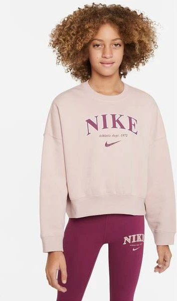 Nike Trend Crew Print Sweatshirt pink oxford (Junior)