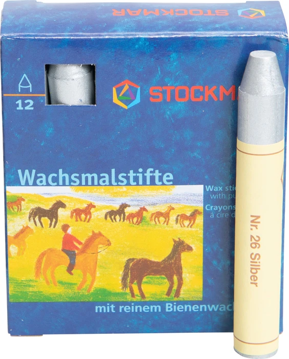 Stockmar Wachsstifte, silber, 12er-Pack