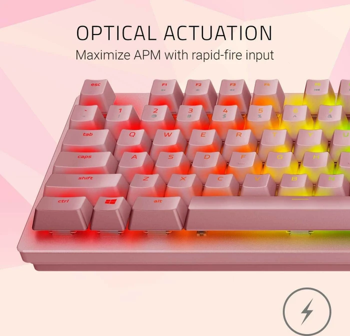 Razer Huntsman Quartz Pink, Razer Clicky Optical PURPLE, USB, US
