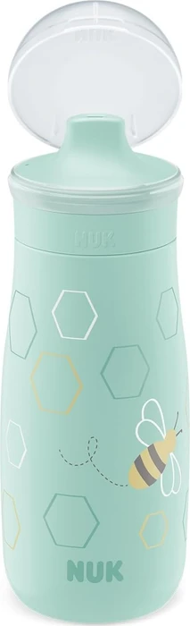 NUK Mini-Me Sip Trinkflasche mit Trinkaufsatz, 9+M, 300ml, minze