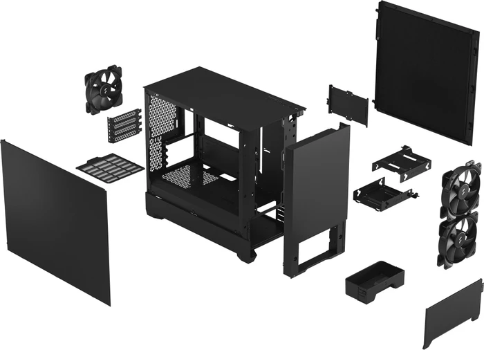 Fractal Design Pop Mini Silent Black Solid, schallgedämmt
