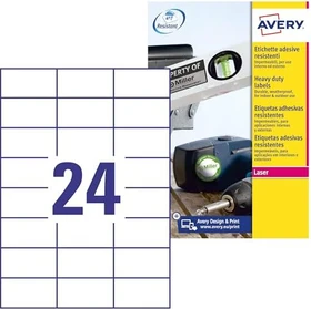 Avery-Zweckform Etiketten wetterfeste, 70x37mm, wetterfest, weiß, 20 Blatt (480 Etiketten)
