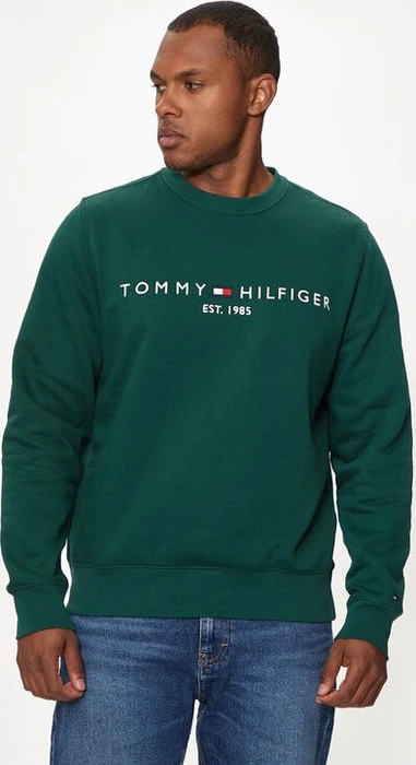 Tommy Hilfiger Rundhals mit Logo Stickerei Sweatshirt ornamental green (Herren)