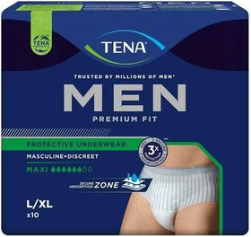 Tena Men Premium Fit Protective Underwear Schutzhose Größe L/XL, 10 Stück