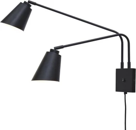 It's about Romi Bremen Wandleuchte E27 2-flammig schwarz