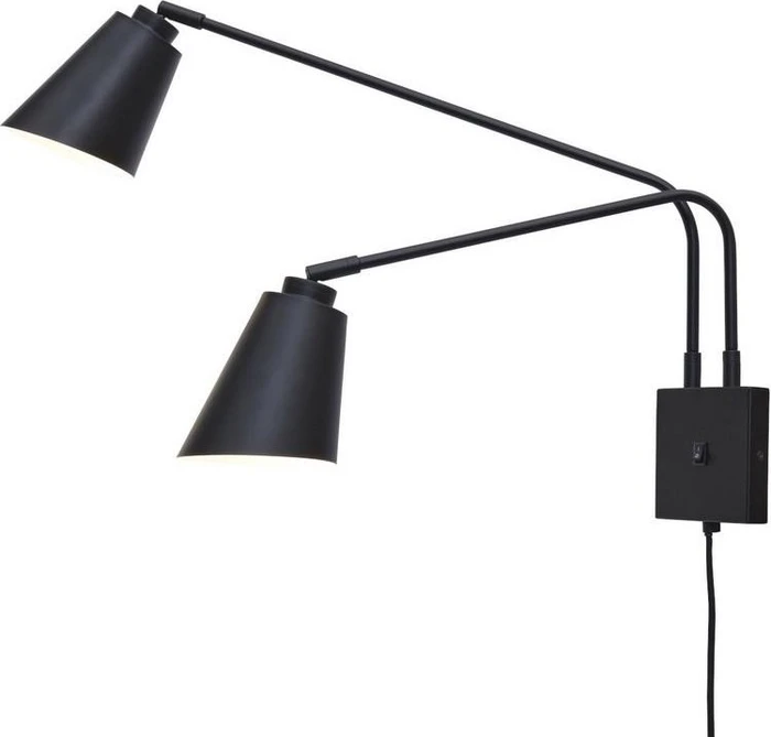 It's about Romi Bremen Wandleuchte E27 2-flammig schwarz