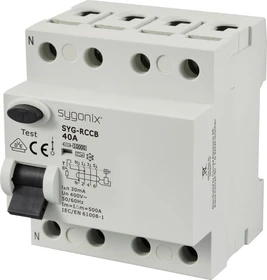 Sygonix Fehlerstrom-Schutzschalter A 4polig 40A 0.03A 400 V/AC