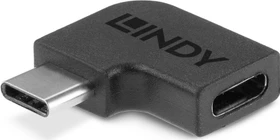 Lindy USB C-Adapter, USB-C 3.2 [Stecker] auf USB-C 3.2 [Buchse], 90° gewinkelt (41894)