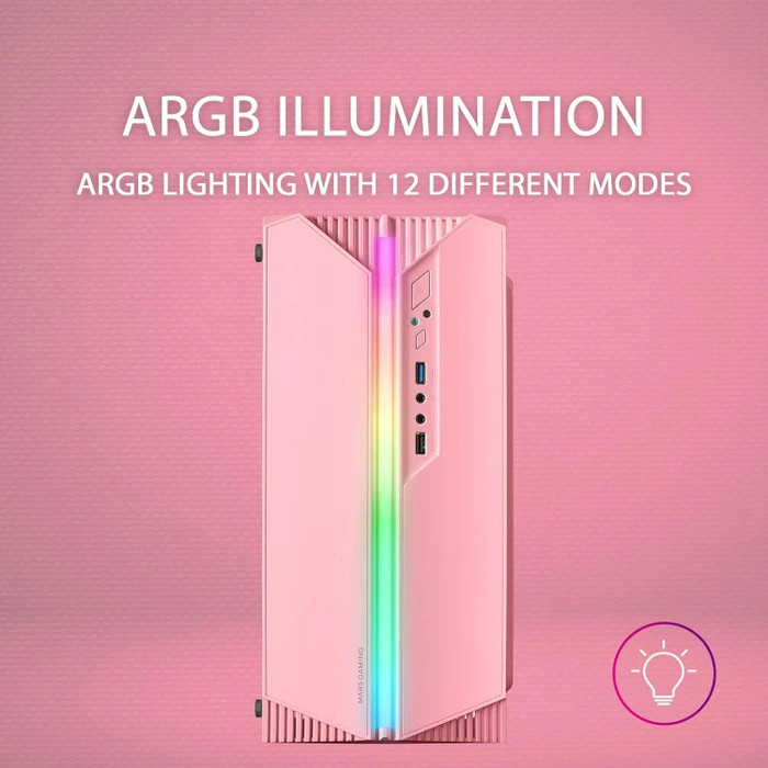 Mars Gaming MC-S1P, pink, Acrylfenster