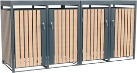 Westmann Planta Mülltonnenbox 4x 240l holzoptik/anthrazit
