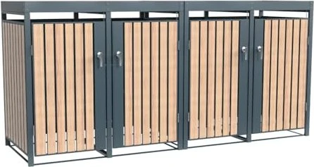Westmann Planta Mülltonnenbox 4x 240l holzoptik/anthrazit