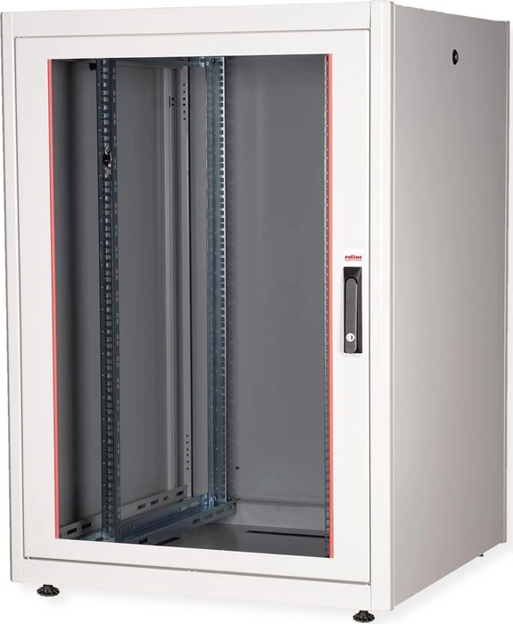 Roline / Secomp Basic 19" Netzwerkschrank 22HE, montiert, Glastür, IP20, RAL 7035, 800mm tief
