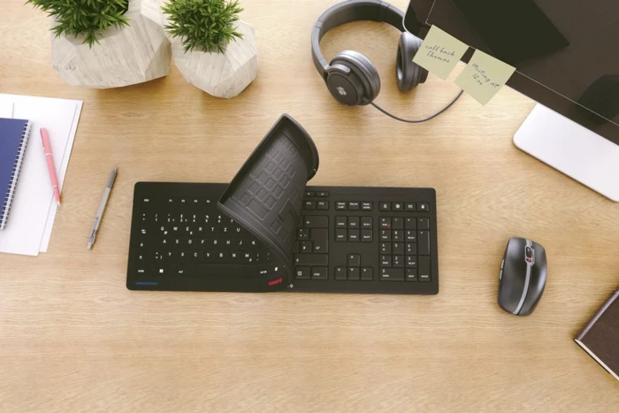 Cherry Stream Protect Keyboard Wireless, schwarz/grau, USB, DE