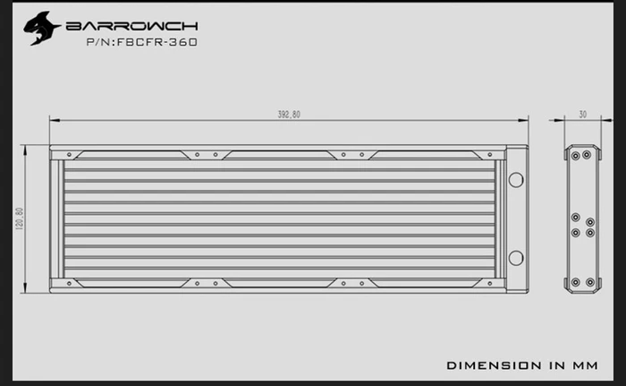 Barrow BarrowCH Chameleon Fish Series Radiator 360, POM, black
