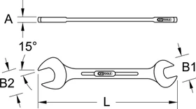 KS Tools TITANplus Doppelmaulschlüssel, 17/19x185mm